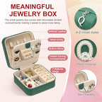 PATIKIL Travel Jewelry Case, Q Initial Small Travel Jewelry Box Organizer Rings Earrings Storage Case Personalized Gifts for Women Girls Birthday Christmas Bridesmaid Gifts, Dark Green - style: Q