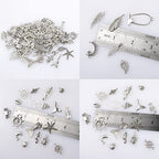 CHuangQi 100pcs Bulk Lots Jewelry Making Charms, Mixed Smooth Metal Charms, Pendants Bracelet Necklace Jewelry Making and DIY Craft Accessories - color: Silver