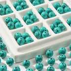 8mm Turquoise Beads 190pcs Natural Stone Gemstone Bead Round Loose Beads for DIY Crafts Bracelet Necklace Earrings Jewelry Making (Green) - color: green