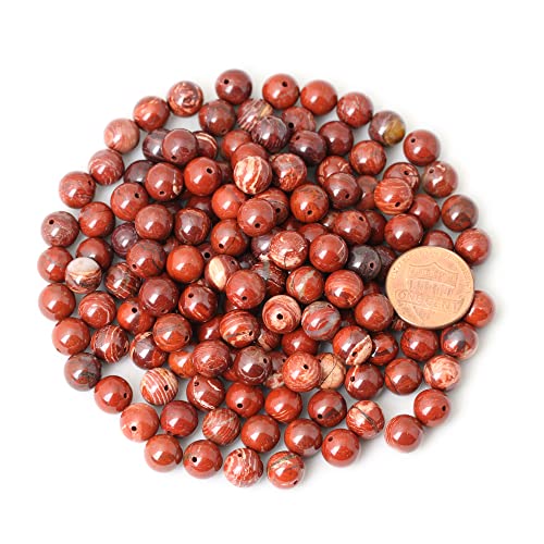 45PCS 8mm Natural Red Snake Skin Jasper Round Loose Beads for Jewelry Making DIY Gifts Arts Crafts Materials 1 Strand 15" - color: Red Snake Skin Jasper, size: 8mm 45PCS