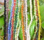 Catotrem Faceted Glass Crystal Beads Strands Briolette Rondelle Crystal Beads Spacer for Jewelry Making 15 Colors 2100pcs 4MM - size: 4mm