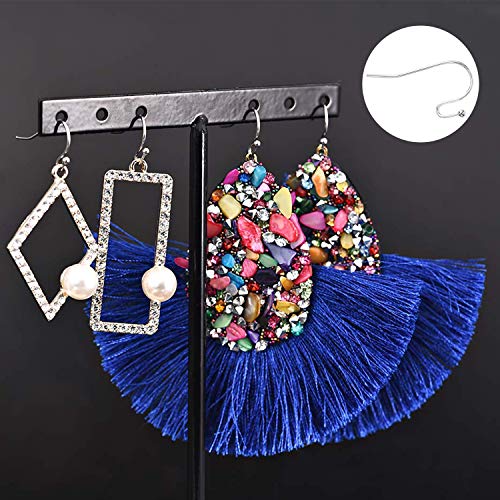 Earring Hooks Silver Plated Hypoallergenic Ear Wires for DIY Jewelry Findings （200PCS Earring Hooks+200 PCS Earring Backs） - color: A-Silver