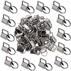 Qovydx 45Pcs 1 inch Black Key Fob Hardware Kits 1” Metal Gun-black Keyfobs Hardware Bulk for Keychains Fob Wristlet Hardware with Key Ring for Lanyard - color: Gun-black Key Fob Hardware