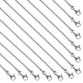 SMYHTGLIF 18 Inches Silver Stainless Steel Necklace Chain for Jewelry Making 12 Pack DIY Craft Box Necklace Chain with Lobster Clasps - color: Silver Box, size: 18 inches