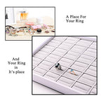 Oirlv 36 Slot Ring Storage Tray Showcase Jewelry Display Organizer - size: 36 Grids Ring
