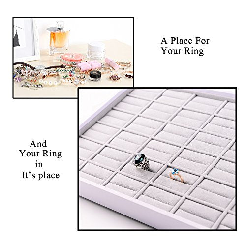 Oirlv 36 Slot Ring Storage Tray Showcase Jewelry Display Organizer - size: 36 Grids Ring