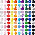 100 Pcs 20mm Beads for Pens Rhinestone Bubblegum Beads Mixed Crystal Acrylic Round Chunky Bead Sparkly Craft Large Balls Bead for Pen Beadable Keychain Bracelet Necklace DIY Jewelry Making Supplies - color: Rainbow