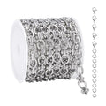 YOUBEIYEE 2 Meters Stainless Steel Jewelry Making Chains Oval Link Chains Bulk for Women Necklace DIY with Jewelry Accessories - color: Dumbbell Silver