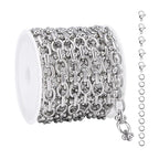 YOUBEIYEE 2 Meters Stainless Steel Jewelry Making Chains Oval Link Chains Bulk for Women Necklace DIY with Jewelry Accessories - color: Dumbbell Silver