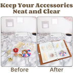 134 Pockets Jewelry Storage Book, PU Leather Travel Jewelry Organizer with Pockets, Portable Earring Organizer Case Ring Holder for Bracelet, Necklace