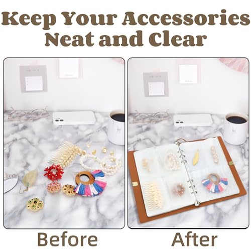 134 Pockets Jewelry Storage Book, PU Leather Travel Jewelry Organizer with Pockets, Portable Earring Organizer Case Ring Holder for Bracelet, Necklace