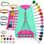 Friendship Bracelet Making Kit for Girls Ages 8-12, Kids Jewelry Making Kit with 28 Pre-Cut Threads and Letter Beads, Arts and Crafts for Kids, Birthday Easter Gifts for 6 7 8 9 10 11 12 Year Old - color: Green/Rose