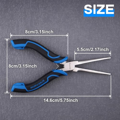 SPEEDWOX 6-Inch Mini Needle Nose Pliers for Jewelry Making Long Needle Nose Plier with Smooth Jaws Long Chain Nose Pliers Jewelry Plier for Jewelry Making, Bending Wire and Small Object Gripping - style: Needle Nose Pliers
