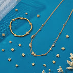 BENECREAT 40PCS 18K Gold Plated Moon Star Spacer Beads Heart Brass Beads for Bracelet Necklace DIY Jewelry Making - 10PCS/Shape - color: Heart Moon Cross Star