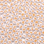 600pcs Acrylic Letter Beads Alphabet Letters Bead, for Friendship Bracelets and Gifts Souvenir Jewelry Making (Orange, 4×7mm(Round)) - color: Orange