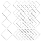 80Pcs Earring Hoop Jewelry Making Earring Beading Hoop Rings Earring Finding Hypoallergenic Square Earrings Beading Hoop Bulk Open Bezel Pendant Frame for DIY Crafts Accessories Supplies(Silver) - color: Square-silver