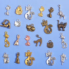 stino 100g Metal Pendant Charms for Jewelry Making, Bulk Silver & Gold Plated Charms for Braclet Necklace Crafts, Animal Plant Flower Pet and so on - color: Cat Bronze Glod