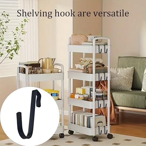 20Pcs J Shaped Stainless Steel Hanger Hook,Clip-on Wire Rack Hook, Hanging Sink Grid Hooks Wire Shelf Hooks for Kitchen Bedroom Office,Black - color: Black, size: 0.34"