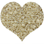 1000pcs 5mm Half Pearl Beads Flatback Pearl Beads Half Round Plastic Pearls for Crafts Scrapbooking Embellishment Nail Art(Beige AB) - color: Beige AB, size: 5mm