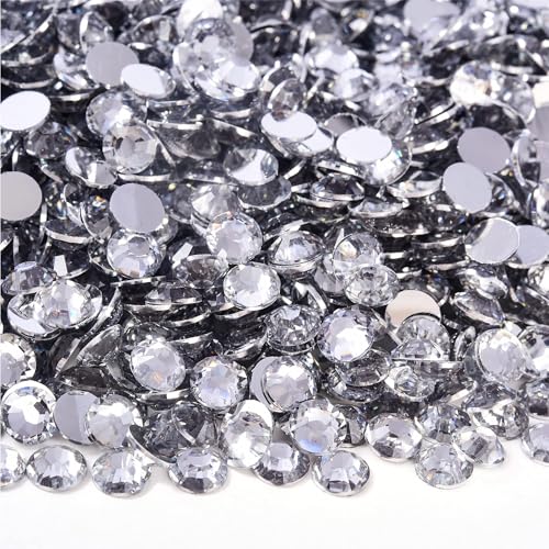 Blinginbox 50000pcs Flatback Rhinestones,Silver Backing Resin Non Hotfix Rhinestones Large Quantity Wholesale for Crafts Creative Design,Clothes,Makeup,Nail Art (2mm=0.08",Crystal - color: Clear, size: 2mm=0.08"