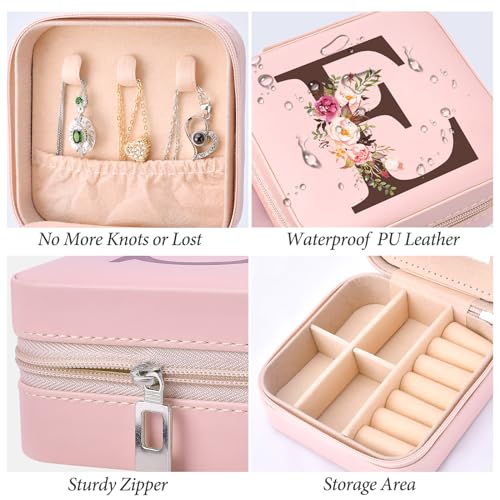 Inngeroo Mothers Day Mom Gifts from Daughter Son, Travel Jewelry Case Box Organizer Personalized Gifts for Mom Wife Women, Gift for Friend Sister Grandma Aunt, pink - style: E