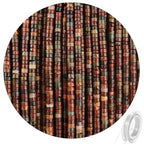 300pcs Natural Picasso Jasper Heishi Spacer Beads 2x4mm Genuine Real Disc Stone Beading DIY Charm Smooth Loose Gemstone Beads for Jewelry Making Bracelets Necklaces Earrings Crafts - color: Picasso Jasper