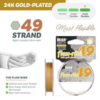 The Beadsmith Flex-Rite Beading Wire - 49-Strand Nylon-Coated Stainless-Steel Wire, 0.014" (0.35 mm) Dia, 24k Gold-Plated, 30 ft Spool, Durable Necklace & Bracelet String, for Jewelry Making Supplies - color: 24k Gold-Plated, size: .014” Dia - 30 ft