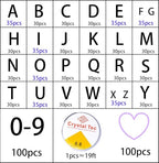 Acrylic Letter Beads 4mm Flat Round, 6mm Square - Beads for Making Friendship Bracelet or Necklace (Square Black Plus White) - color: Square Black Plus White