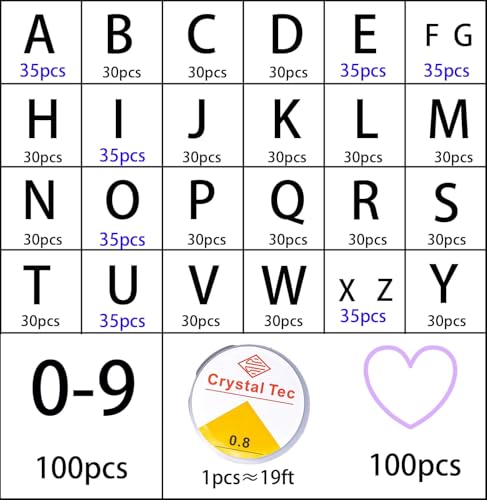 Acrylic Letter Beads 4mm Flat Round, 6mm Square - Beads for Making Friendship Bracelet or Necklace (Square Black Plus White) - color: Square Black Plus White