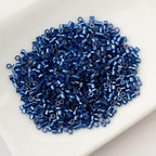 John Bead 25g Cylin Beads Sapphire Silver Lined 11/0 Glass Cylindrical Seed Beads for Jewelry Bracelets Necklaces Earrings Making Embroidery - color: Sapphire Silver Lined