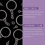 Swpeet 360Pcs 6/5" 30mm Sliver Key Chain Rings Kit, Including 120Pcs Keychain Rings with Chain and 120Pcs Jump Ring with 120Pcs Screw Eye Pins Bulk for Jewelry Findings Making (Sliver) - color: Sliver, size: 30mm