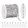 KYUNHOO 4 Meters Rose Flower Jewelry Chains for Making Necklace Bracelet Silver Craft Chain Bulk Stainless Steel Jewelry Chain Roll for Women Men DIY Handcrafts - color: Rose Silver