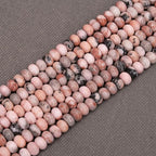 BONNY BOXX 1 Strand Natural 5 * 8mm Pink Zebra Jasper Rondelle Beads, Natural Abacus Disk Stone Beads Loose Spacer Gemstone for DIY Bracelet Necklace Jewelry Making - color: Pink Zebra Jasper, size: 5*8MM