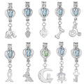 Mixed Pearl Cage Locket Pendants Set, Essential Oil Diffuser DIY Necklace Bracelet Jewelry Making Craft, Bulk Beads Aromatherapy Diffuser Charms Gifts for Women Girls - color: Mixed 10pcs Dull Silver