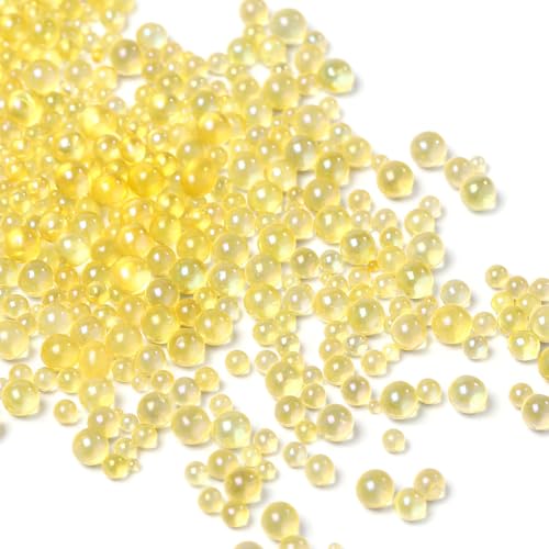 Acrylic Micro Beads 0.5-3mm -40000 Pcs- Premium Seed Beads for Resin Art, Nail Art, Jewelry Making, DIY Crafts, Model Building, Vase Filler & Decorative Scatter (Lemon Yellow) - color: Lemon Yellow