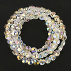 70pcs 8mm Valentine's Day AB White Faceted Heart Beads for Jewelry Making Crystal Glass Beads for Bracelets Necklace Crafts, Friendship Bracelet Kit, Love Gifts - color: AB White