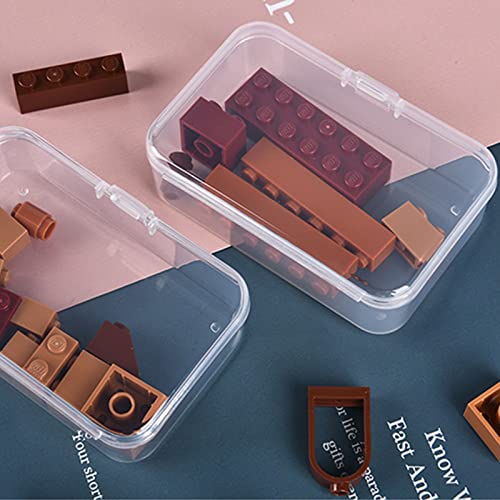 100 Pack Rectangular Clear Plastic Storage Containers Box with Hinged Lid for Beads and Other Small Craft Items (3.35 x 2.17 x 0.98 inch) - size: 3.35 x 2.17 x 0.98 inch