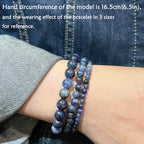 Natural Healing Gemstone Bracelet Handmade Yoga Stretch Elastic Bracelet Stress Relief Crystal Jewelry for Men and Women - color: Blue Sodalite (Wisdom), size: 6mm