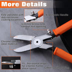 SPEEDWOX 6 Inch Precision Flush Side Cutters With Longer Cutting Edge, Ultra Sharp Wire Cutter Side-Cutting Pliers With Longer Flush Cutting Edge Flush Cut Trimmers For Cables Wires Zip Ties Model - size: 6" with 28mm longer Jaw