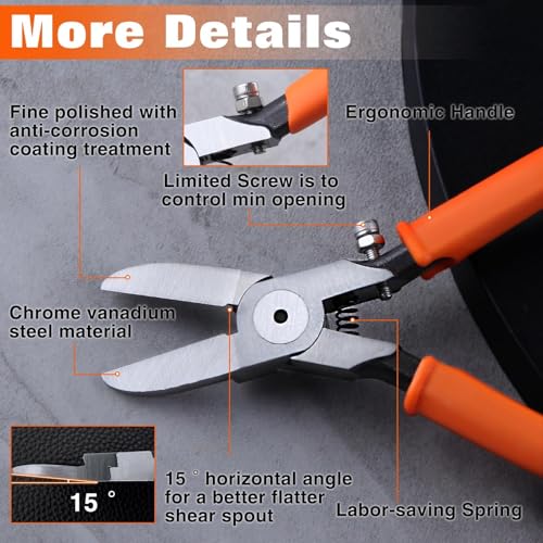 SPEEDWOX 6 Inch Precision Flush Side Cutters With Longer Cutting Edge, Ultra Sharp Wire Cutter Side-Cutting Pliers With Longer Flush Cutting Edge Flush Cut Trimmers For Cables Wires Zip Ties Model - size: 6" with 28mm longer Jaw