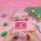 Kogyxe Crochet Kit for Beginners, Crochet Bookmark Kit with Step-by-Step Video Tutorials, Crochet Starter Kits for Beginners Decoration Readers Book Lovers, Animal Bookmarks (40%+ Yarn) - size: Animal Bookmarks