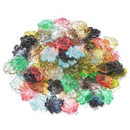 Ipotkitt 100 Pcs Random Glass Maple Leaf Charms Crystal Plant Charms Colorful Fall Tree Leaves for DIY Jewelry Bracelet Necklace Earrings Making - color: 100pcs-Maple Leaf Charms-Colorful