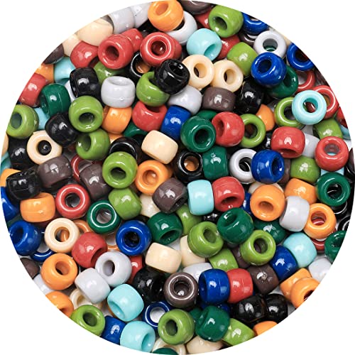 Iooleem Pony Beads(1000pcs Earth Tone-Colored), Beads for Jewelry Making, Crafts, Beading Supplies, Arts & Crafts Materials for Jewelry Making. - color: Earth tone, size: Medium Pack