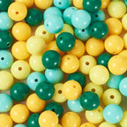 100 Pcs 11.5-12mm Bubblegum Beads Opaque Acrylic Chunky Loose Spacer Round Focal Beads for Jewelry Making Bracelet Necklace Keychain Craft Art Making,Hole:1.8mm,Dark Green - color: Dark Green