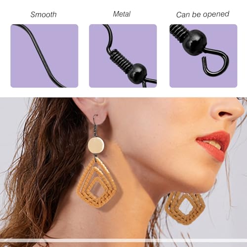 TOAOB 300pcs Earring Hooks Kits Black French Ear Wires with Ball and Coil 18mm Fish Hook Earring Making Supplies with Jump Rings and Clear Silicone Ear Backs for DIY Jewelry Findings - color: Black