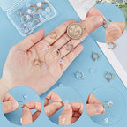 SUNNYCLUE 1 Box 30Pcs Clip on Earring Converters Brass Earrings Components Huggie Hooks with Open Loops Ear Pads Earring Clips for Jewelry Making Non-Pierced Ears DIY Earring Backs & Findings Adult - color: 30pcs 2 Colors Brass Earring Clips