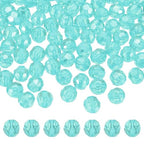 MECCANIXITY 400pcs Czech Faceted Bicone Beads 8mm Glass Spacer Bead Bulk for Jewelry Making & DIY Craft, Light Lake Blue - color: Light Lake Blue