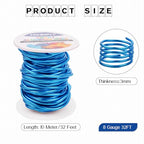 8 Gauge Aluminum Craft Wire, 3mm Jewelry Wire for Jewelry Making Supplies and DIY Metal Craft Art (Lake Water Blue, 32 Feet) - color: Lake Water Blue, size: 8Gauge 32FT