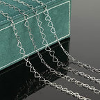 YOUBEIYEE 16.4 Feet Silver Plated Heart Chain Brass Handmade Embossed Link Chains Bulk on Spool with Open Jump Rings Lobster Clasps for Bracelet Necklace Jewelry Making - color: Silver Hollow Heart