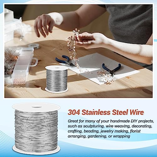 cridoz 26 Gauge Stainless Steel Wire for Jewelry Making, Baling Wire for Wrapping, Craft and Jewelry Making - size: 26 Gauge